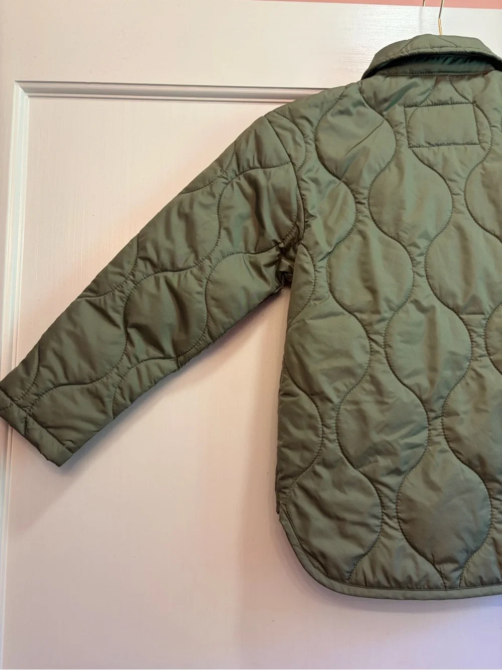 Old Navy Girls Olive Green Light Weight Quilted Jacket L1